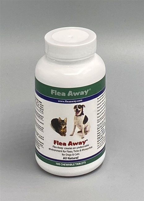 Flea Away Natural Flea, Tick & Mosquito Repellent for Dogs & Cats, 100 chewable tablets