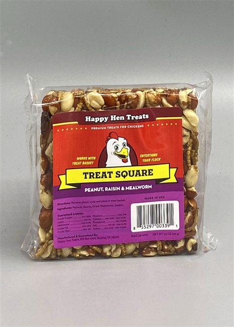 Happy Hen Treats Mealworm & Peanut Treat Square for Chickens, 7.5-oz bar