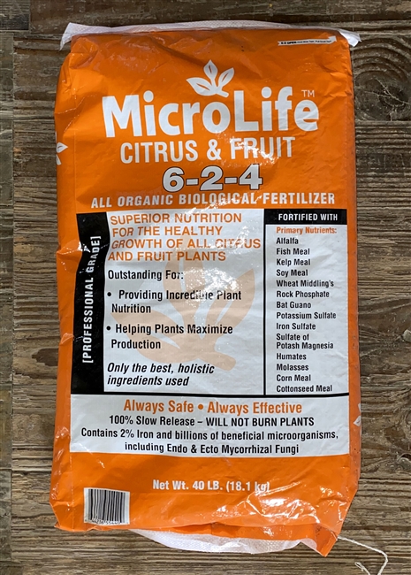 Microlife 6-2-4 Citrus & Fruit Organic Fertilizer 40lb