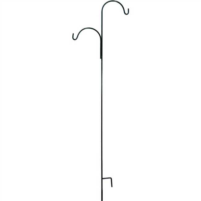 American Gardenworks 91 In. Black Steel Offset Double Hanger Shepherd Hook