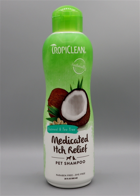 TropiClean Medicated Oatmeal & Tea Tree Dog Shampoo, 20-oz bottle