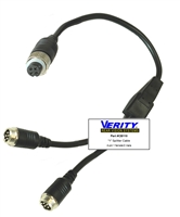 CB118:  .3m Y- Splitter Cable - 1 F to 2 M