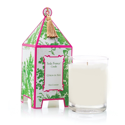 Citron du Sud Classic Toile Pagoda Box Candle (Case of 6)