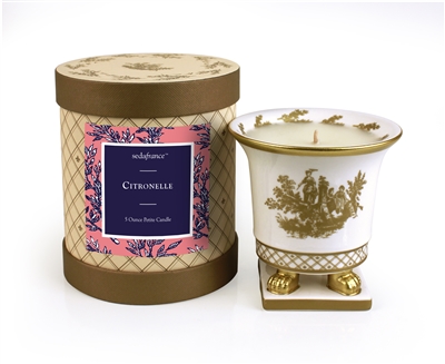 Citronelle Classic Toile Petite Ceramic Candle (Case of 6)