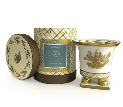 Fleurs de St. Germain Classic Toile Petite Ceramic Candle (Case of 6)