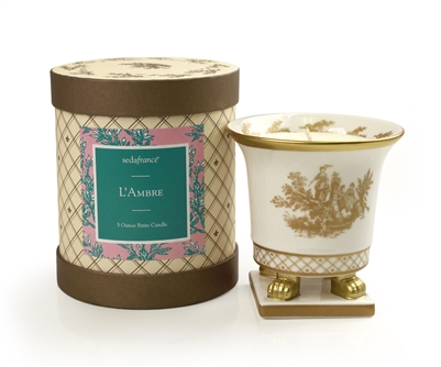 L'Ambre Classic Toile Petite Ceramic Candle (Case of 6)