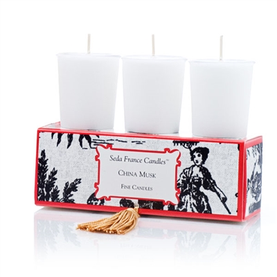 China Musk Classic Toile Votive Candles