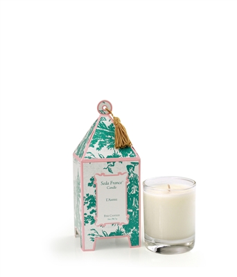 L'Ambre Classic Toile Mini Pagoda Box Candle (Case of 8)