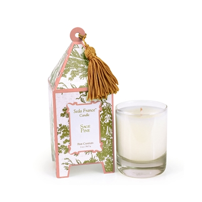 Sage Pine Classic Toile Mini Pagoda Box Candle (Case of 8)