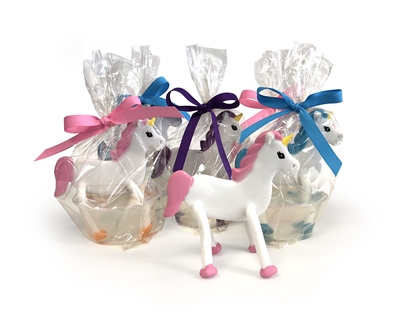 Clearly Fun Unicorn Bendables Soaps, sold in 4's