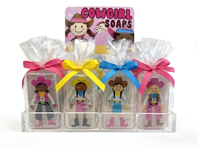 Clearly Fun Cowgirls Soap Collections - 12 soaps + display