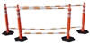 VizCon 6' - 10' Cone Mounted Barricade Pole with Orange and White
