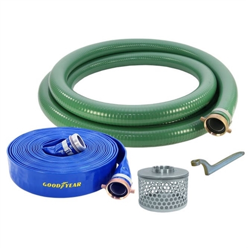 3" PVC Suction & Discharge Hose Kit with Strainer & Spanner Wrench