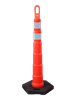 42" Orange Looper Delineator with 4 4" Reflective Striped & 16-lb. Base