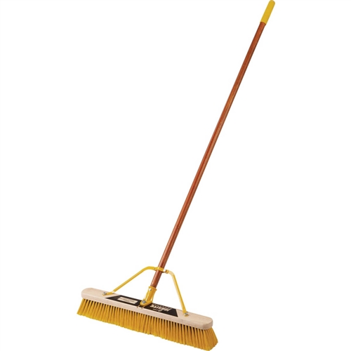 Quickie 24" Jobsite Yellow Indoor/Outdoor Poly Push Broom