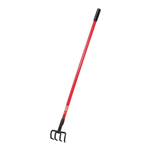 Bully Tools 4-Tine Cultivator with Fiberglass Long Handle