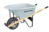 Brentwood 6 CF Gray Wider Chassis Single Wheel Poly Wheelbarrow