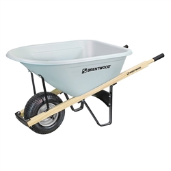 Brentwood 8 CF Gray Single Wheel Poly Wheelbarrow