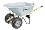 Brentwood 8 CF Gray Wider Chassis Double Wheel Poly Wheelbarrow