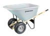 Brentwood 10 CF Gray Wider Chassis Double Wheel Poly Wheelbarrow with 6" Wide Tires