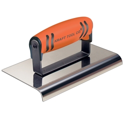 Kraft 6" x 3" 3/8"R Stainless Steel Cement Edger with ProForm Handle