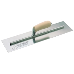 Kraft 14" x 3" Carbon Steel Cement Trowel with Camel Back Wood Handle