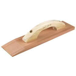 Kraft 15" x 3-1/2" Beveled Redwood Hand Float with Wood Handle