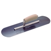 Kraft 22" x 5" Blue Steel Pool Trowel with a Camel Back Wood Handle on a Short Shank