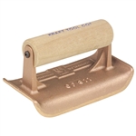 Kraft 6" x 2-3/4" 1/4"R Bronze Edger with Wood Handle