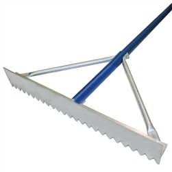 30" Serrated Asphalt Rake with 7' Blue Handle