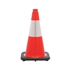18" Orange PVC Safety Cone with 6" Reflective Stripe