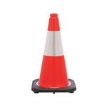 18" Orange PVC Safety Cone with 6" Reflective Stripe