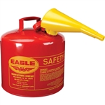 Eagle Type I 5-Gallon Safety Red Gas Can with Funnel