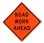 "ROAD WORK AHEAD" Vinyl Roll Up Sign (36" x 36")