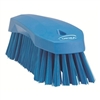 Vikan 3890, Vikan Hand Scrub Brush- Flared, Stiff This fully color-coded hand scrub brush has stiff angled bristles to scrub tables, conveyor, belts, cutting boards, buckets, and many other types of equipment.