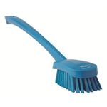 Vikan 4182, Vikan Long-handled churn brush, medium bristles The long handled wash brush allows you to reach into parts of equipment that are hard to access. The angled bristles are medium, creating a washing action.