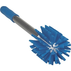 Vikan 7033, Vikan Turks Head Brush w / Handle- Stiff This tube brush has bristles along the sides as well as in the front. Used when the equipment being cleaned is too difficult to be reached with a hand brush.