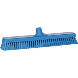 Vikan 7062, Vikan Deck Scrub- Stiff, 2.5x18.5 This wide scrubbing broom is ideal for cleaning heavily soiled areas and covering a lot of ground in food production facilities.