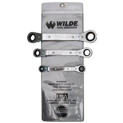 Wilde Tool 805-VR, Wilde Tools- 3 Piece Offset Ratchet Box Wrench Set Manufactured & Assembled in U.S.A.<br>
Finish : Polished, Each