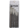 Wilde Tool CC 5.NP-VP, Wilde Tools- 5 Piece Cold Chisel Set Natural Finish Vinyl Pouch Manufactured & Assembled in Hiawatha, Kansas U.S.A.<br>
5-Piece Set<br>
High Carbon Molybdenum Steel <br>
Finish : Polished<br>, Each