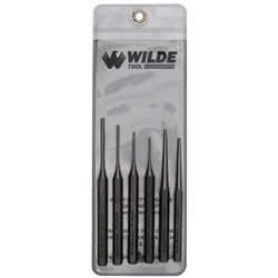 Wilde Tool G 6.NP-VP, Wilde Tools- 6 Piece Gunsmith Punch Set Manufactured & Assembled in Hiawatha, Kansas U.S.A.<br>
Gunsmith Set<br>
High Carbon Molybdenum Steel<br>
Finish : Polished<br>, Each