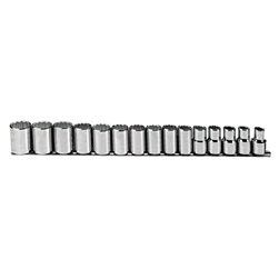 Proto J54206, Proto - 1/2" Drive 15 Piece Metric Socket Set - 12 Point