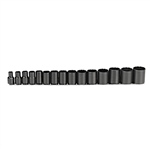 Proto J54302, Proto - 1/2" Drive 15 Piece Black Oxide Socket Set - 12 Point