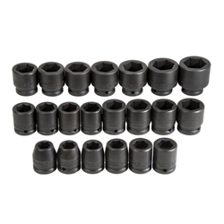 Proto J72103M, Proto - 3/4" Drive 21 Piece Metric Impact Socket Set - 6 Point