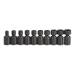 Proto J72133M, Proto - 3/8" Drive 10 Piece Metric Universal Impact Socket Set - 6 Point