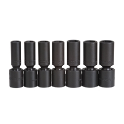 Proto J72147M, Proto - 1/2" Drive 7 Piece Deep Metric Universal Impact Socket Set - 6 Point