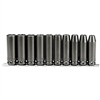 Proto J74212, Proto - 1/2" Drive 10 Piece Metric Deep Impact Socket Set - 6 Point