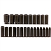 Proto J74216, Proto - 1/2" Drive 25 Piece Metric Deep Impact Socket Set - 6 Point