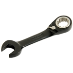 Proto JSCV08S, Proto - Black Chrome Combination Stubby Reversible Ratcheting Wrench 1/4" - Spline