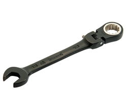Proto JSCV18F, Proto - Black Chrome Combination Locking Flex-Head Ratcheting Wrench 9/16" - Spline